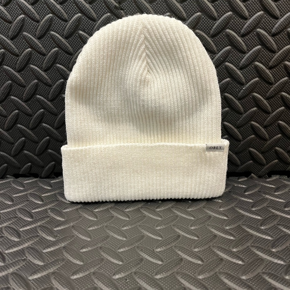White Obey Beanie